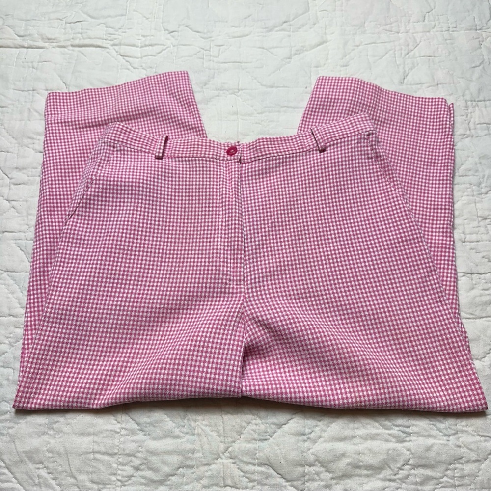 Pink Gingham Capri Pants | Cropped Belt Loop Trouser · Alfred Dunner
